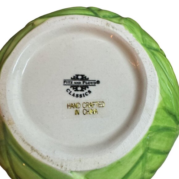 Vintage Fitz And Floyd Leaf-Shaped Creamer & Sugar Bowl Set - Picture 11 of 11